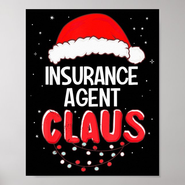 Poster Insurance Agent Santa Claus Christmas Matching Cos (Devant)
