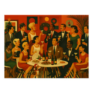 Poster Intellectuels Martini Modernité du Milieu du Siècl