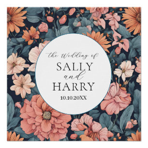 Poster Intemporel : Mariage de Rose Vintage