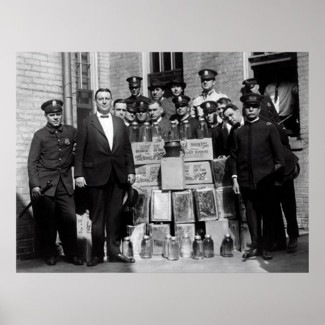 POSTER INTERDICTION BLANC ÉCLAIRAGE MOONSHINE BUST (Devant)