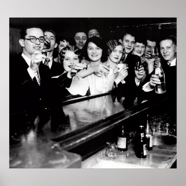 Poster INTERDICTION TOAST SPEAKEASY c. 1929 (Devant)