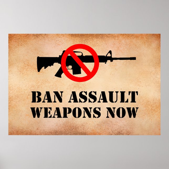 Poster Interdire les armes d'assaut (Devant)