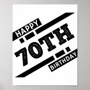 Poster Interesting happy 70th birthday typography design
