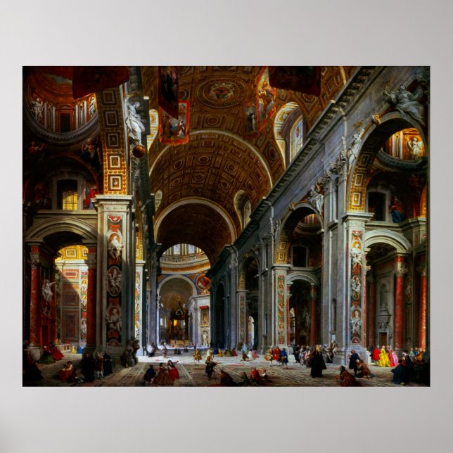 Poster Intérieur de la basilique Saint-Pierre, Rome (Devant)