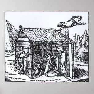 Poster Intérieur de la Chambre d'une sorcière, 1579