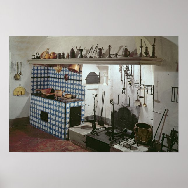 Poster Intérieur de la cuisine de l'Hôtel de Cabris (Devant)