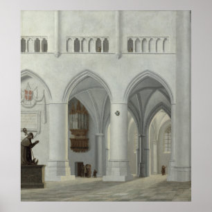 Poster Intérieur de l'église de St Bavo, Haarlem