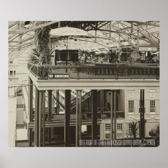 Poster Intérieur de San Francisco Sutro Bains 1908 (Devant)