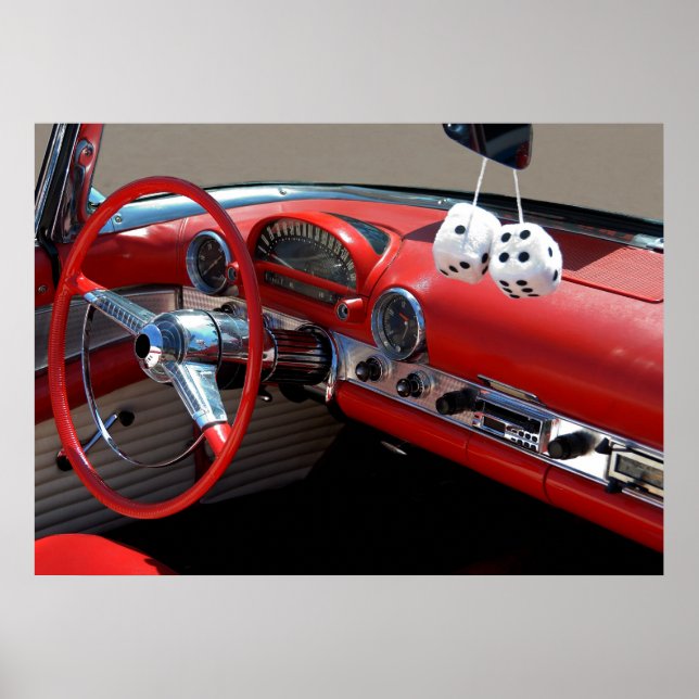 Poster Intérieur de voiture classique (Devant)