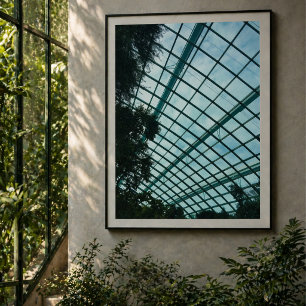 Poster Intérieur du dôme en verre de la forêt nuageuse