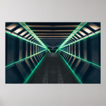 Intérieur d'un couloir spatial de science-fiction