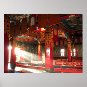 Poster Intérieur d'un monastère bouddhiste tibétain