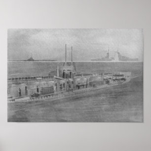 Poster Intérieur d'un U-Bateau allemand moderne