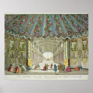 Poster Intérieur d'une galerie menant aux jardins de Vaux