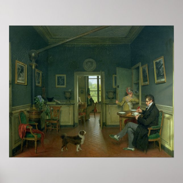 Poster Intérieur d'une salle à manger, 1816 (Devant)