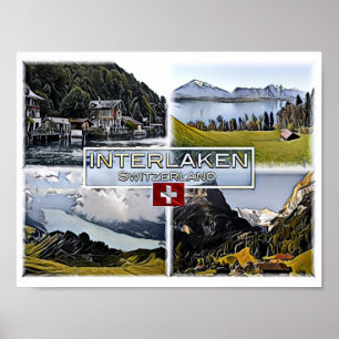 Poster Interlaken - Suisse - Mosaic -