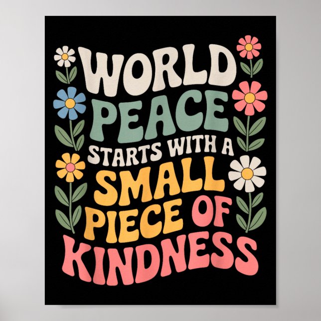 Poster International Peace Day Insring World Kindness Day (Devant)