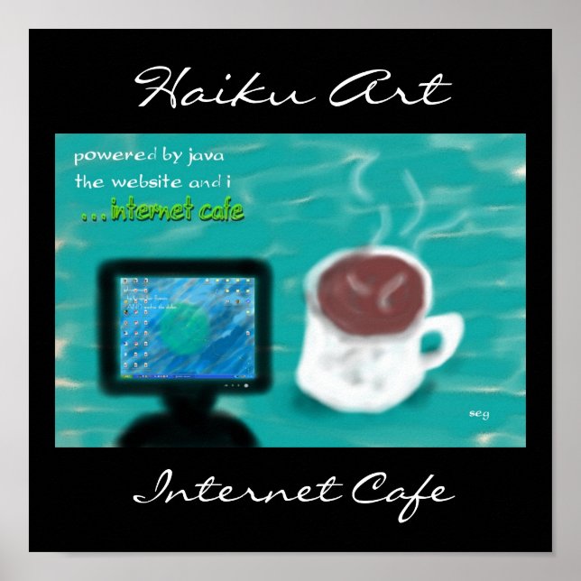 Poster Internet Cafe Haiku Art Imprimer (Devant)