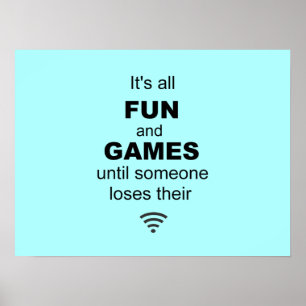 Poster Internet WiFi perdu - Bleu clair