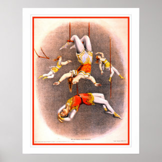 Poster Interprètes de cirque vintage Trapeze