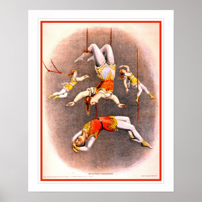 Poster Interprètes de cirque vintage Trapeze (Devant)
