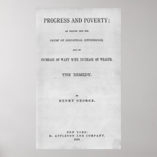 Poster Intitulé "Progrès et pauvreté"
