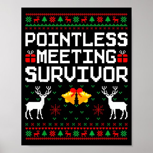 Poster Intless Meeting Survivor Ugly Christmas Sweater Of (Devant)