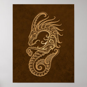 Poster Intricate Brown Capricorn Zodiac