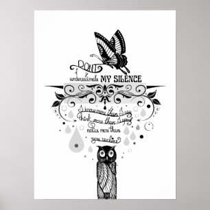 Poster Introduire Empath Silence citation d'encre de sage