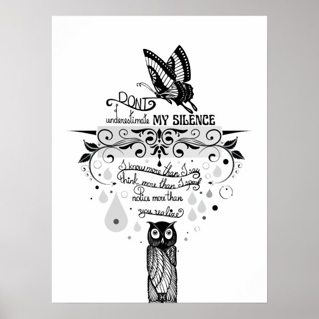 Poster Introduire Empath Silence citation d'encre de sage (Devant)