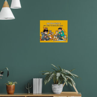 Poster Introvert - Prêt à discuter des chats | Drôle