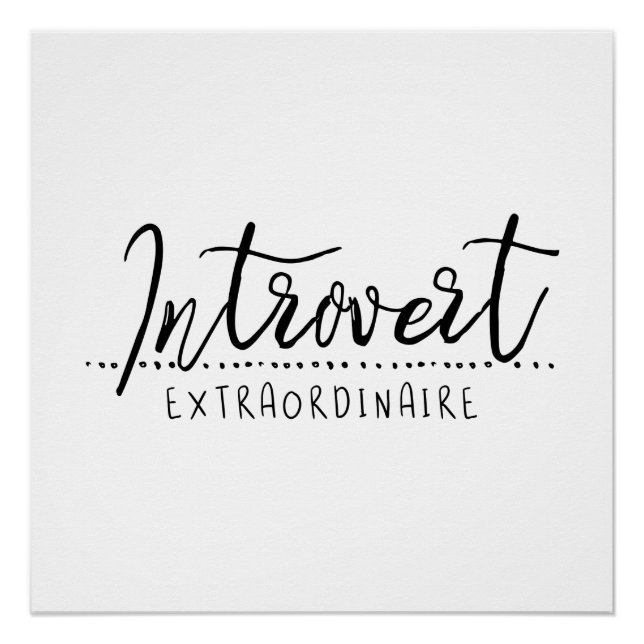 Poster Introvertir la typographie Extraordinaire (Devant)