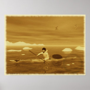 Poster Inuit Kayak
