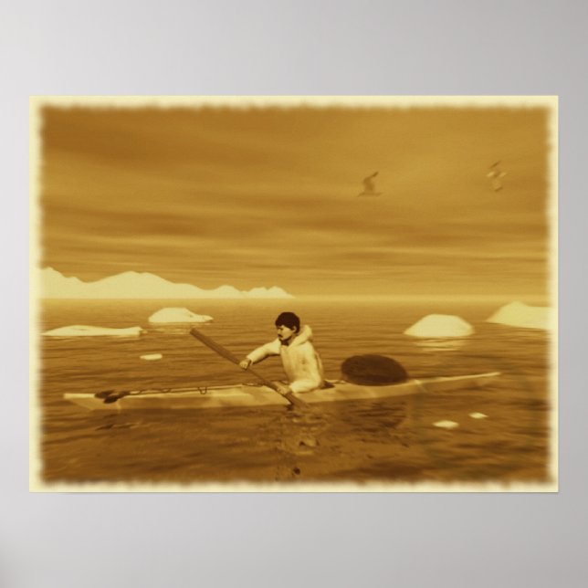 Poster Inuit Kayak (Devant)
