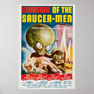 Poster Invasion De L'Homme Soucoupe 1957 Original M Vinta