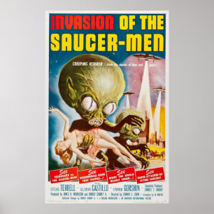 Poster Invasion De L'Homme Soucoupe 1957 Original Vintage