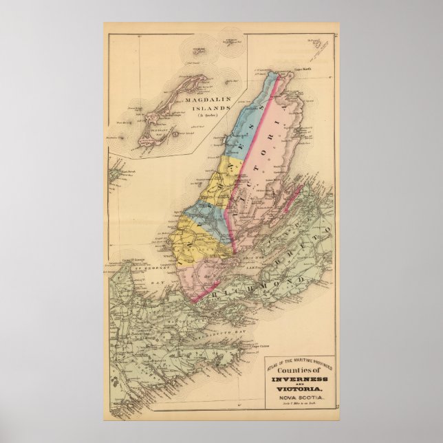Poster Inverness, comtés de Victoria, NS (Devant)