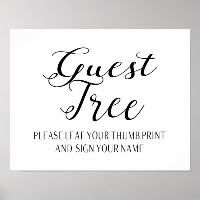 Poster Invest book tree Modern Calligraphie Mariage (Devant)