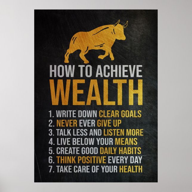 Poster Investisseur Comment Atteindre La Richesse (Devant)