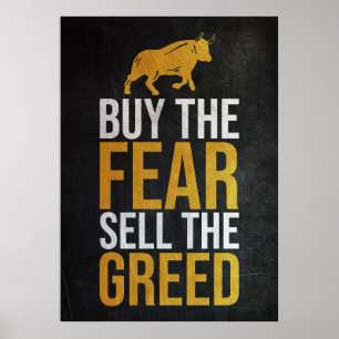 Poster Investor Buy Fear Sell Greed Trader