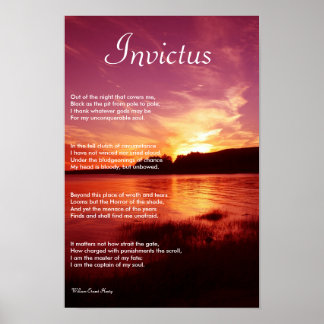 Poster Invictus ~ Poème inspirant