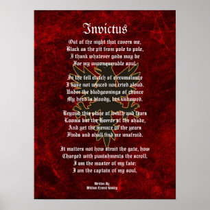 Poster Invictus, poème victorien aigle noir