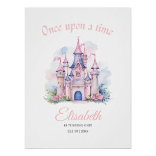 Poster Invitation à l'anniversaire de la princesse, Littl