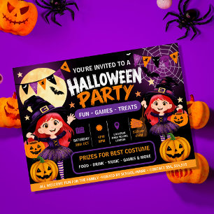 Poster Invitation à une fête d'Halloween pour enfants   M