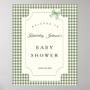Poster Invitation au Baby shower de En vichy de Sage Gree