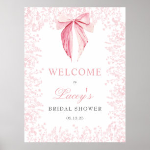 Poster invitation Baby shower arc rose