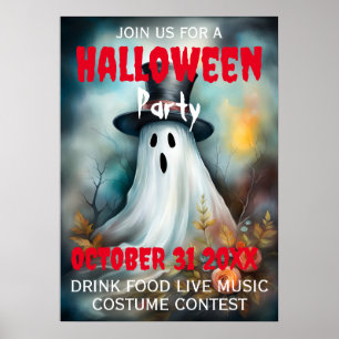 Poster Invitation d'affiche de la fête d'Halloween