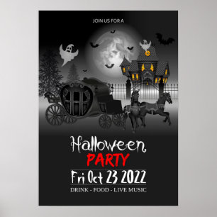 Poster Invitation d'affiche de la fête d'Halloween
