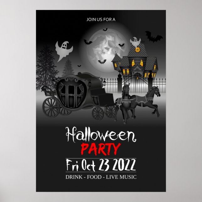 Poster Invitation d'affiche de la fête d'Halloween (Devant)