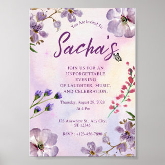 Poster Invitation d'anniversaire personnalisée | Annivers